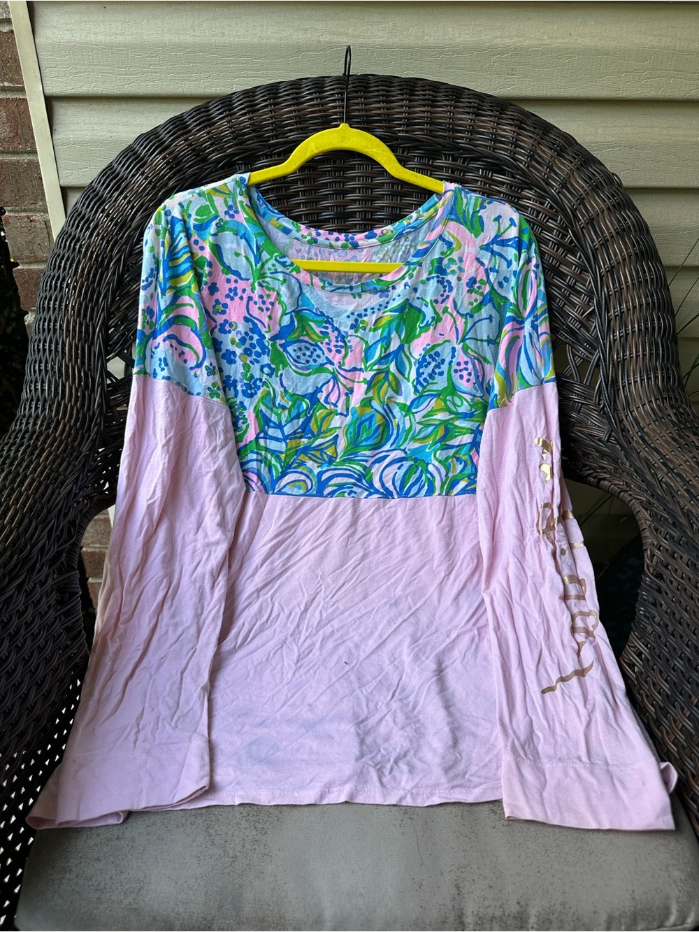 Lilly Pulitzer Finn Long Sleeve Top Multi Feline Good L